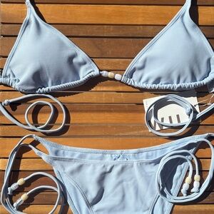 XSMALL NWT Baby Light Blue WILO Beaded Swim Bikini sky blue bride
bridesmaid